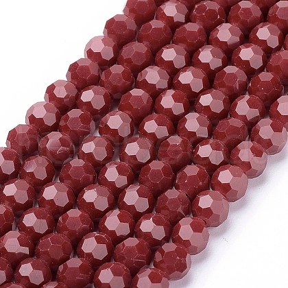 Faceted(32 Facets) Glass Beads Strands EGLA-J042-6mm-24-1