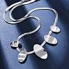 304 Stainless Steel Oval Bib Necklaces NJEW-R026-29P-1