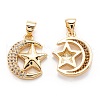 Brass Micro Pave Clear Cubic Zirconia Beads Pendant ZIRC-M114-06G-2