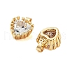 Rack Plating Brass Clear Cubic Zirconia Pendants KK-S379-05G-2