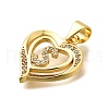 Rack Plating Brass Micro Pave Cubic Zirconia Pendants KK-L226-101G-S-2