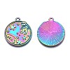 Rack Plating Rainbow Color Alloy Pendants PALLOY-S180-299-3