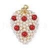 Brass Micro Pave Clear Cubic Zirconia Pendants KK-R224-01A-G-1