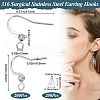 Beebeecraft 200Pcs 316 Surgical Stainless Steel French Earring Hooks STAS-BBC0006-20-2