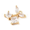 Brass Micro Pave Clear Cubic Zirconia Pendants KK-R219-32A-G-2