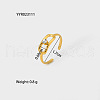 Fashionable Stainless Steel Clear Cubic Zirconia Hollow Rectangle Cuff Rings for Women XE1808-6