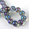 Electroplate Glass Beads Strands X-EGLA-Q062-8mm-A04-3