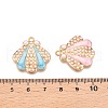 Rack Plating Alloy Enamel Pendants ENAM-N056-367KCG-4