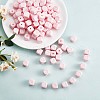 20Pcs Pink Cube Letter Silicone Beads 12x12x12mm Square Dice Alphabet Beads with 2mm Hole Spacer Loose Letter Beads for Bracelet Necklace Jewelry Making JX435A-1