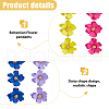 FIBLOOM 4 Pairs 4 Colors Alloy Flower Dangle Stud Earrings for Women EJEW-FI0002-99-3