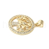 Brass Micro Pave Cubic Zirconia Pendants KK-D357-02C-G-2