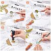 CRASPIRE 12Pcs 12 Patterns Brass Wax Seal Stamp AJEW-CP0004-30-7