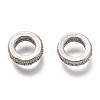 Brass Micro Pave Clear Cubic Zirconia Charms ZIRC-B002-41-01P-1