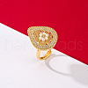 Brass Pave Cubic Zirconia Finger Rings for Women WB6134-1