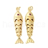 Rack Plating Brass Micro Pave Cubic Zirconia Pendants KK-M309-38D-G-1