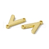 Rack Plating Brass Letter Connector Charms KK-C007-38G-V-2