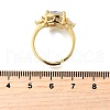 Brass Micro Pave Cubic Zirconia Finger Rings for Women RJEW-F181-11G-10