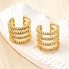 Brass Micro Pave Clear Cubic Zirconia Cuff Earrings EJEW-K309-03G-1