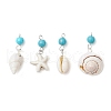 Dyed Round Synthetic Turquoise & Natural Mixed Shell Pendants PALLOY-JF03811-1