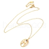304 Stainless Steel Cubic Zirconia Twelve Constellations Runes Pendant Cable Chain Necklaces for Women NJEW-B121-02G-12-4