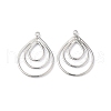 Brass Open Back Bezel Pendants KK-O144-19P-1