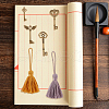 GOMAKERER 24Pcs 12 Colors Polycotton Tassel Pendants Hanging with Tibetan style Alloy Pendant FIND-GO0002-85-7