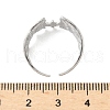 Bat Hammered 304 Stainless Steel Cuff Rings RJEW-S626-03P-3
