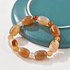Natural Agate Bead Stretch Bracelets G-P570-01A-3