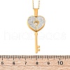 304 Stainless Steel Polymer Clay Rhinestones Key Openable Pendant Necklaces for Women NJEW-Z065-11G-5
