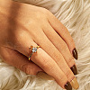 Rabbit Brass Micro Pave Clear Cubic Zirconia Finger Rings for Women FS-WG73E82-02-2