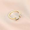 Fashionable Brass Cubic Zirconia Cuff Rings FS-WG4936F-22-1