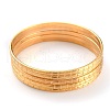 Women's Simple Fashion 304 Stainless Steel Stackable Buddhist Bangles BJEW-H547-03-1