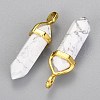 Natural Howlite Double Terminated Pointed Pendants X-G-G902-B21-2