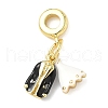 Brass Enamel European Dangle Charms KK-I355-23G-01-1