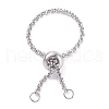 304 Stainless Steel Rolo Chains Slider Ring Findings RJEW-JR00443-3
