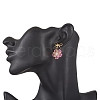 Flower Handmade Glass Seed Beads Dangle Stud Earrings EJEW-MZ00471-5