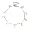 Non-Tarnish 304 Stainless Steel Cable Chain Hollow Charm Bracelets BJEW-P334-10A-P-1