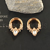316L Surgical Stainless Steel Crystal Rhinestone Teardrop Ear Plugs Gauges WG3E4ED-08-1