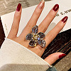 Alloy & Rhinestone/Synthetic Quartz Cuff Rings FS-WGD97BC-01-3