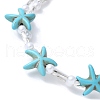 Synthetic Turquoise Beaded Bangles BJEW-JB11588-01-3