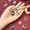 10Pcs 5 Styles Halloween Theme Alloy Resin Pendants FIND-YW0006-14-3