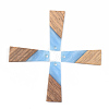 Opaque Resin & Walnut Wood Pendants RESI-S389-040A-C01-1