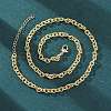 Brass Textured Cable Chain Necklaces for Women NJEW-K282-05G-1