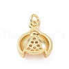 Brass Micro Pave Cubic Zirconia Charms KK-C012-44G-2