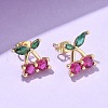 Brass Cubic Zirconia Stud Earrings EJEW-Q017-02G-3