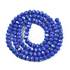 Electroplate Opaque Solid Color Glass Beads Strands EGLA-A044-P4mm-L32-2