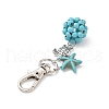 Starfish & Round Synthetic Turquoise Pendant Decorations HJEW-JM03276-01-4
