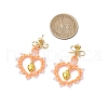 Glass Seed Beads Dangle Stud Earrings EJEW-MZ00396-02-4
