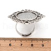 Vintage Adjustable Iron Flower Finger Ring Components Alloy Cabochon Bezel Settings X-PALLOY-O036-03AS-4