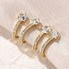 Brass Micro Pave Clear Cubic Zirconia Cuff Earrings EJEW-K305-02G-1